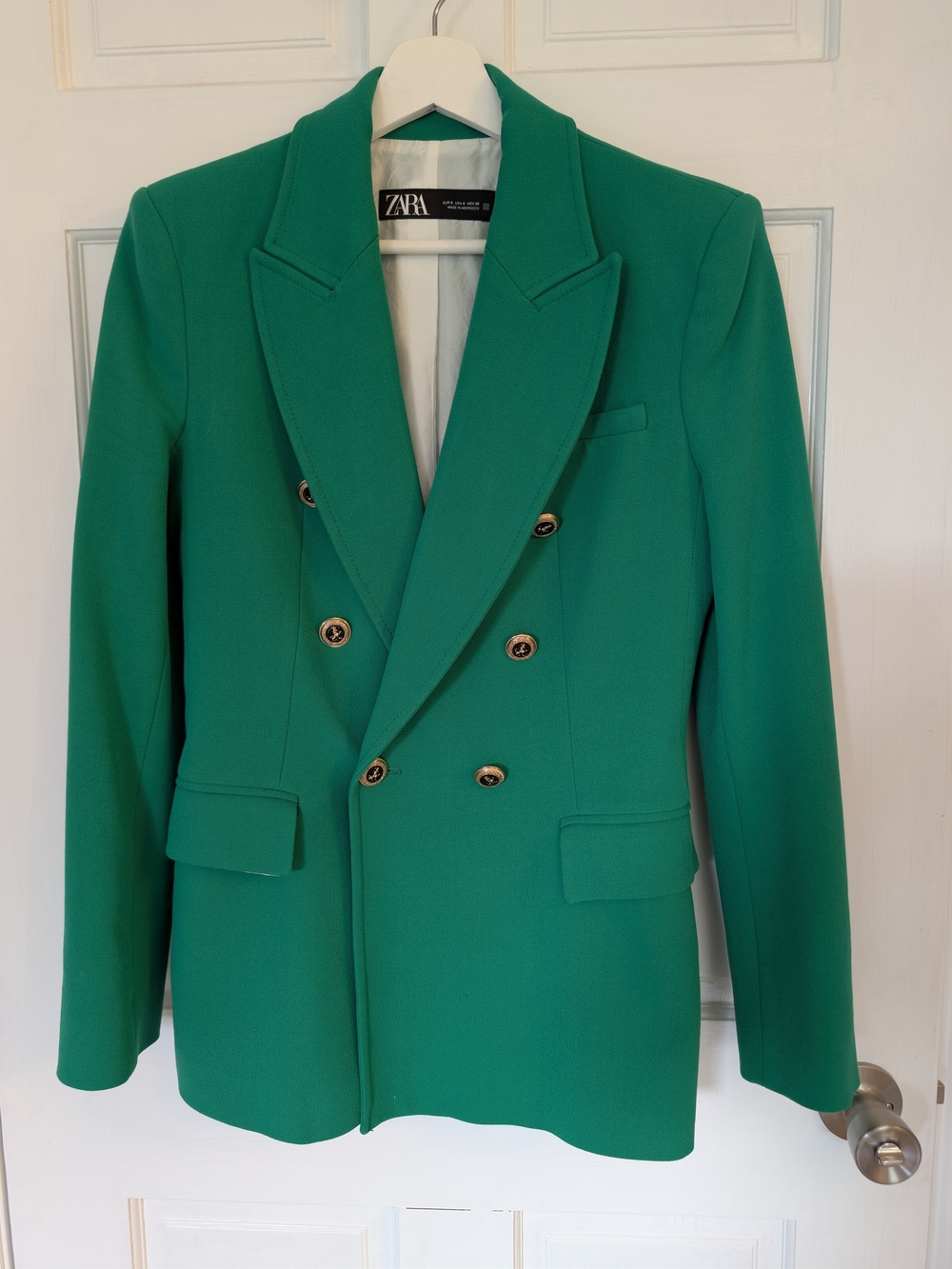 ZARA Double-Breasted Green Blazer for Men